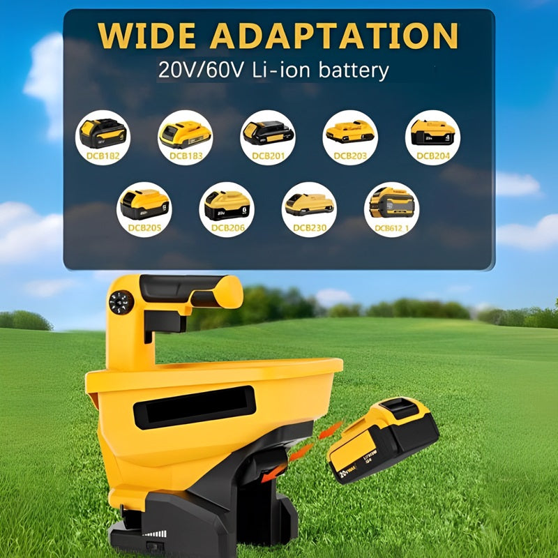 Akku-Düngerstreuer für Dewalt 20V/60V Li-ion Batterie