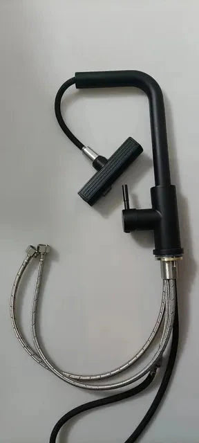 Edelstahl Zieh-nach-unten Wasserhahn Drei-in-eins Küchenarmatur