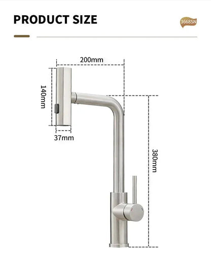Edelstahl Ausziehbarer Küchenwasserhahn Wasserfall Mischwasser Spültapete