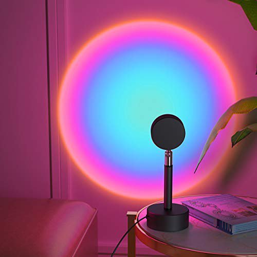 Garduru Sonnenuntergang Lampe | LED USB Projektor | Regenbogen Licht & Stimmungsbeleuchtung | Deko für Zuhause & Schlafzimmer