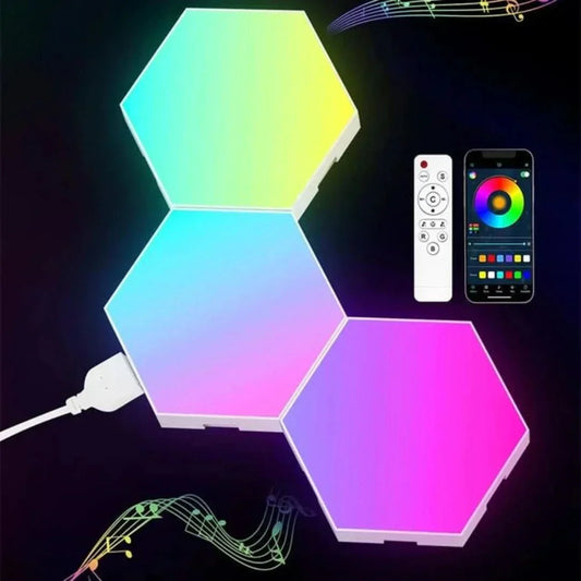 RGB Interaktive Sechseckige LED-Panels mit Farbsteuerung und Musik-Synchronisierungsfunktion