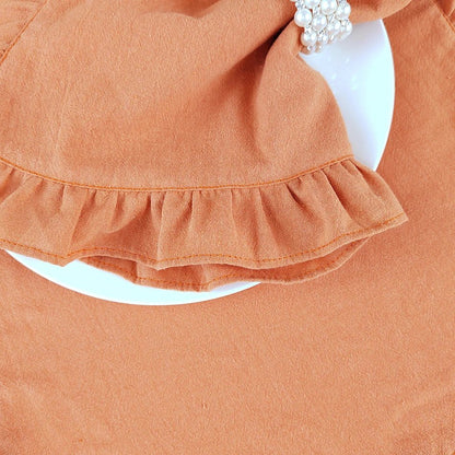 Zehnteilige Set aus weichen Baumwollrüschenservietten