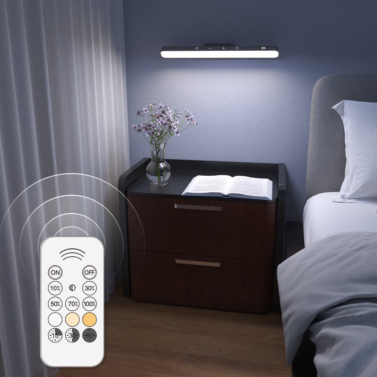 Tragbare LED Schreibtischleuchte - Magnetisch, Fernbedienung Dimmbar mit 3 Farbmodi