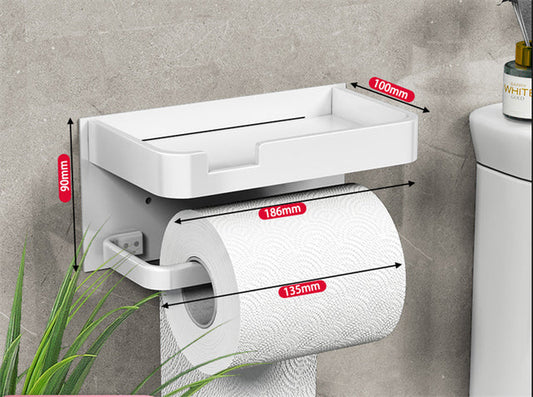 Toilettenpapierhalter mit Handyhalter Gewebehalter Papierrollenregal