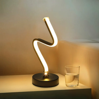 Elegante schwarze Tischlampe aus Metall mit LED-Beleuchtung