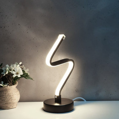 Elegante schwarze Tischlampe aus Metall mit LED-Beleuchtung
