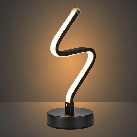 Elegante schwarze Tischlampe aus Metall mit LED-Beleuchtung