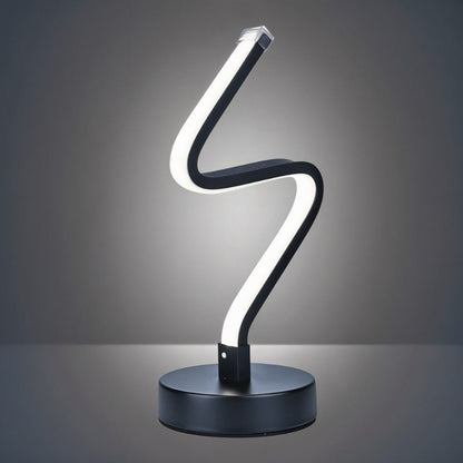 Elegante schwarze Tischlampe aus Metall mit LED-Beleuchtung