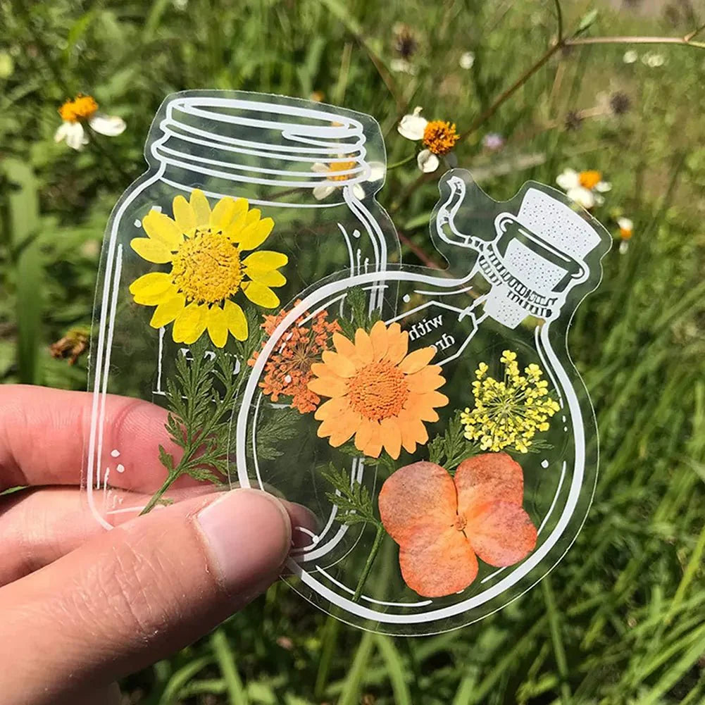 🌸Transparente Lesezeichen mit Trockenblumen (mit kostenlosem Band)🦋