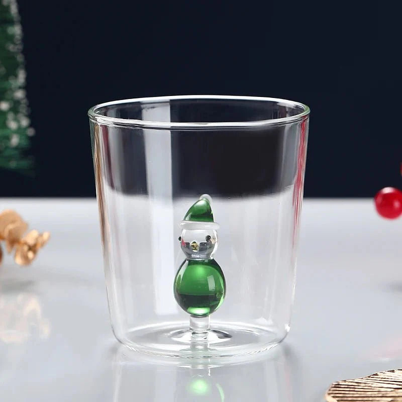 Transparenter Weihnachtsglasbecher mit optionaler Geschenkbox