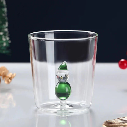 Transparenter Weihnachtsglasbecher mit optionaler Geschenkbox