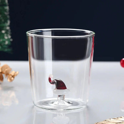 Transparenter Weihnachtsglasbecher mit optionaler Geschenkbox