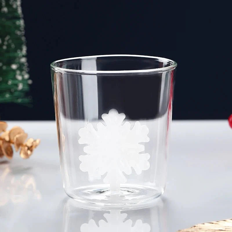 Transparenter Weihnachtsglasbecher mit optionaler Geschenkbox