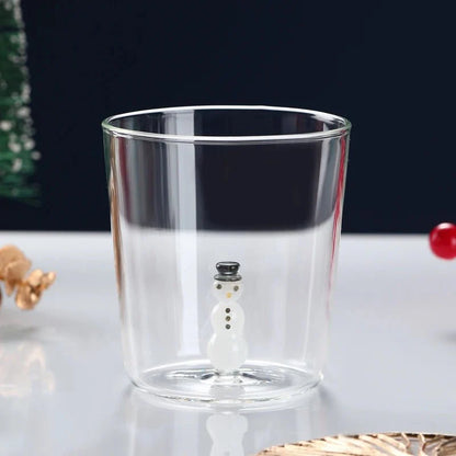 Transparenter Weihnachtsglasbecher mit optionaler Geschenkbox