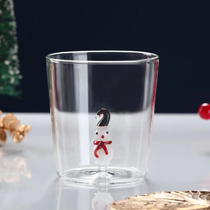 Transparenter Weihnachtsglasbecher mit optionaler Geschenkbox