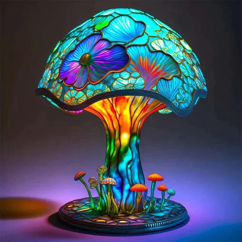 LampeFantaisie aus künstlerischem Glas – Klassische Dekorationslampe, entspannende Beleuchtung, Art Déco Stil