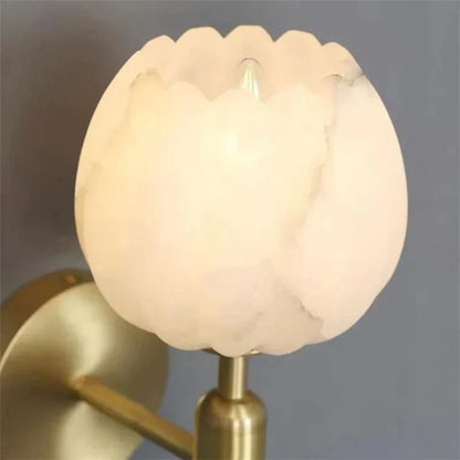 Wandleuchte Marble Rose - Elegantes Design aus Marmor und Kupfer mit LED