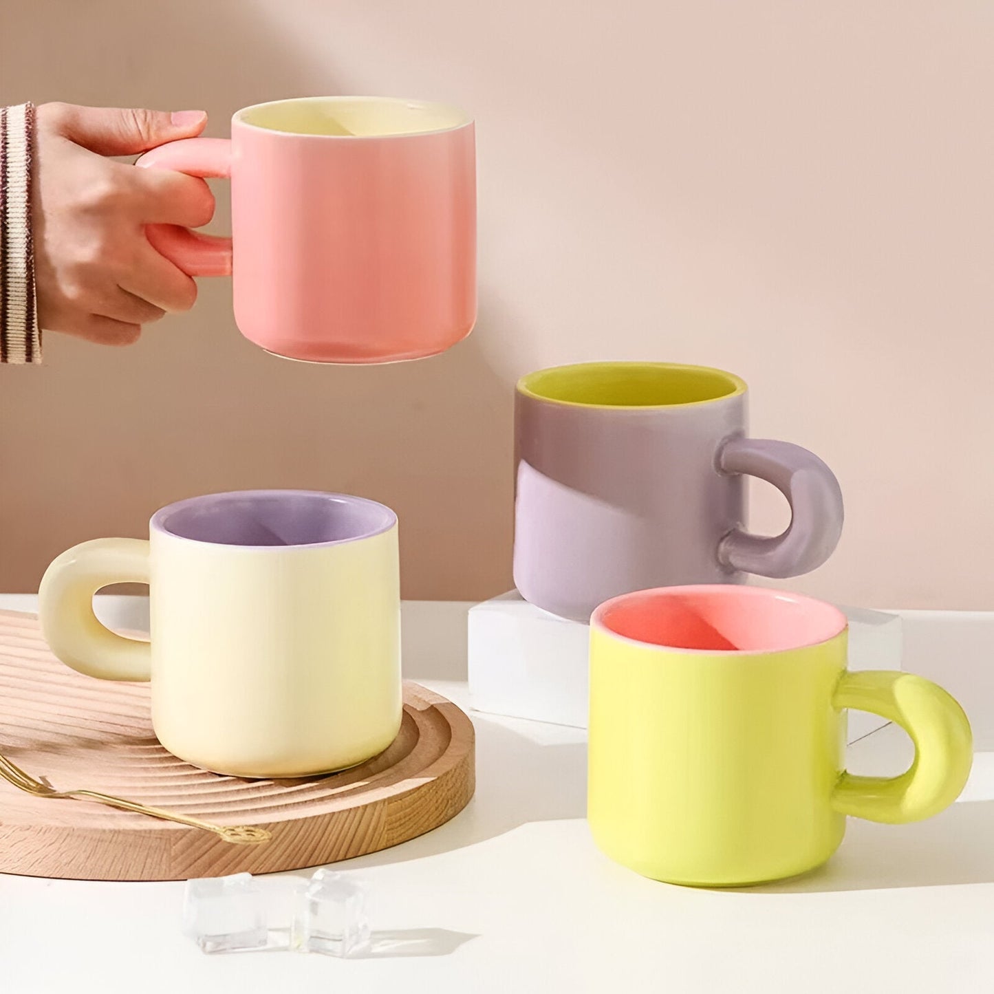 Zweifarbige Macaron Kaffeetasse