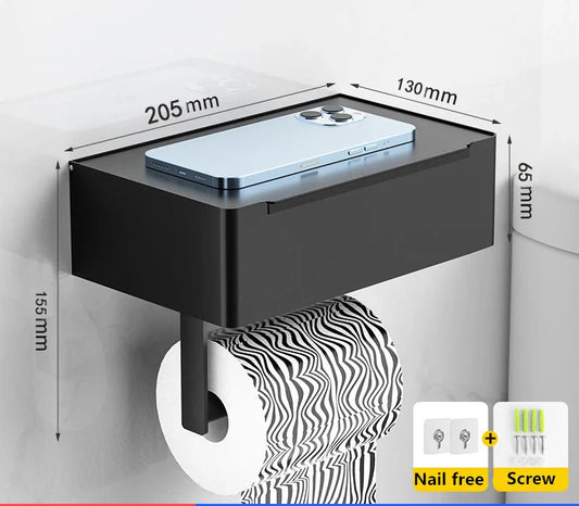 Edelstahl Badezimmer Toilettenpapierrollenhalter mit Telefonablage