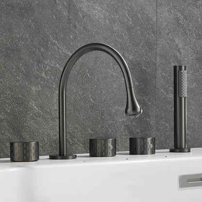 Luxus Messing Deckmontierter 5-Loch Badewannenwaschtischmischer Wasserhahn