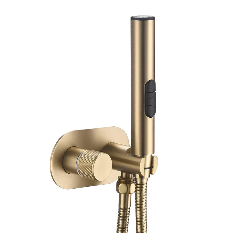 Messing Bidet Dusche Wasserhahn Warm- und Kaltwasser Mischbatterie Shattaf Sprühhahn