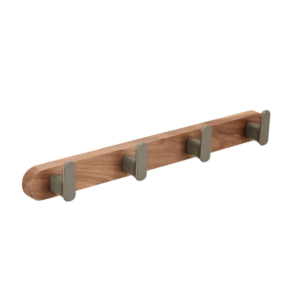 Walnuss Holz Aluminium 3-5 Reihen Wandhaken Badezimmer Handtuchhalter