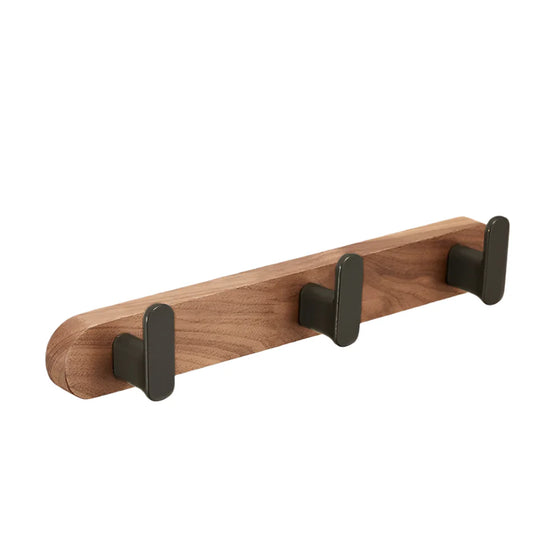 Walnuss Holz Aluminium 3-5 Reihen Wandhaken Badezimmer Handtuchhalter