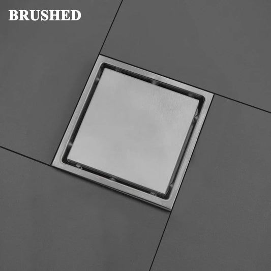 Edelstahl Quadrat Unsichtbar Eingebetteter Gitter Badezimmer Bodenablauf
