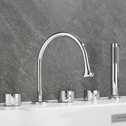 Luxus Messing Deckmontierter 5-Loch Badewannenwaschtischmischer Wasserhahn