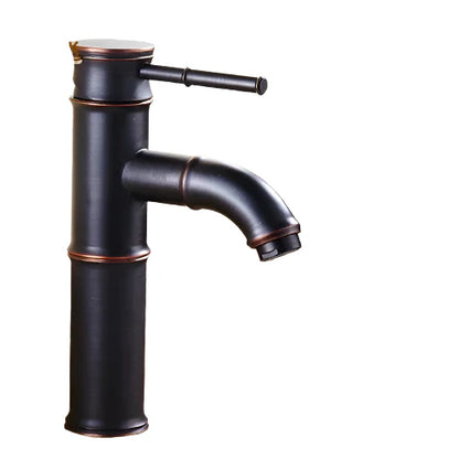 Schwarzer Bambus Messing Wasserfall Badezimmer Waschbecken Armatur Mischbatterie