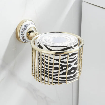 Luxus Gold Badezimmerzubehör Wandmontierte Keramikarmaturen