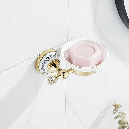 Luxus Gold Badezimmerzubehör Wandmontierte Keramikarmaturen