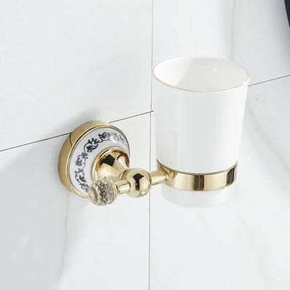 Luxus Gold Badezimmerzubehör Wandmontierte Keramikarmaturen