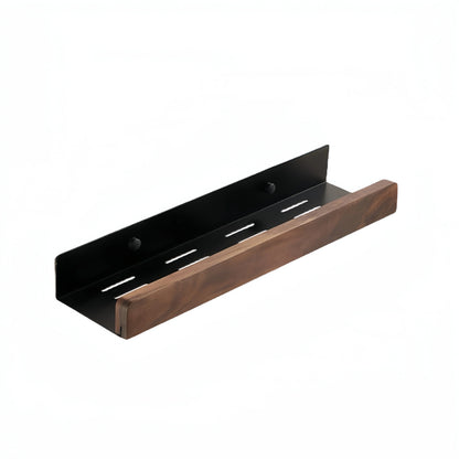 Wandmontierte Massivholz-Aluminium-Lagerregal Badezimmer Organizer Regal
