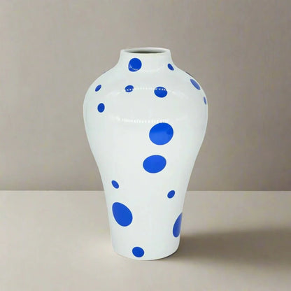 Lebhafte blaue geometrische Keramikvase