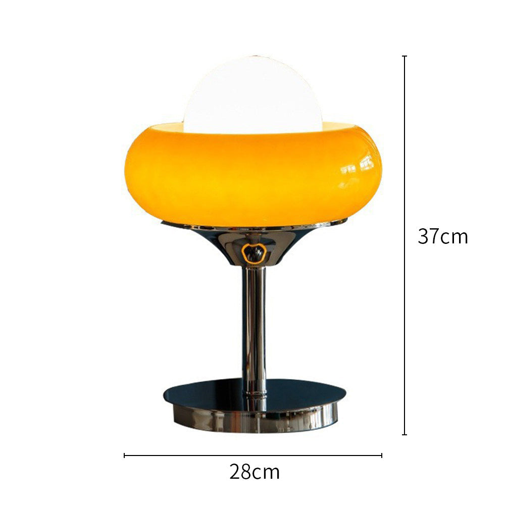 Vintage Bauhaus Tischlampe Gelb aus Glas - Elegantes und modernes Design
