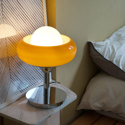 Vintage Bauhaus Tischlampe Gelb aus Glas - Elegantes und modernes Design