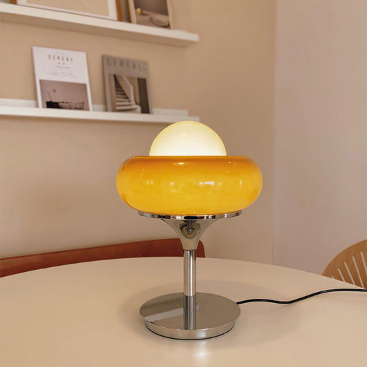 Vintage Bauhaus Tischlampe Gelb aus Glas - Elegantes und modernes Design