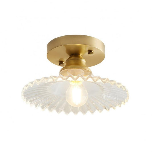 Deckenlampe mit gestreiften gläsernen Blütenblättern – Elegantes Vintage-Blumendesign