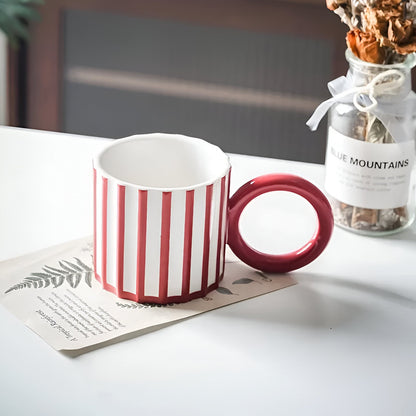 Vintage Stil Gestreifte Kaffeetasse