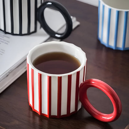 Vintage Stil Gestreifte Kaffeetasse