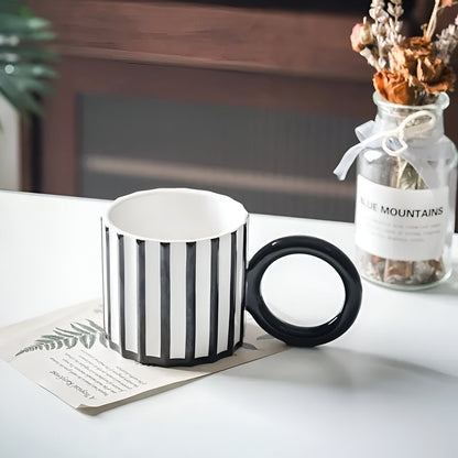 Vintage Stil Gestreifte Kaffeetasse
