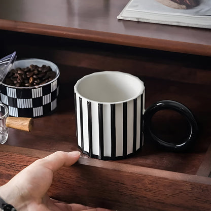 Vintage Stil Gestreifte Kaffeetasse