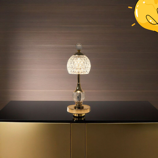 Goldene Glastischlampe