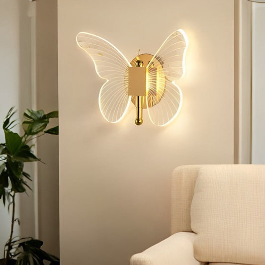 Schmetterlingsförmige LED-Wandleuchte mit drei Lichtmodi