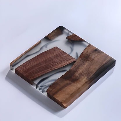 Walnuss Holz & Harz Isolierter Untersetzer