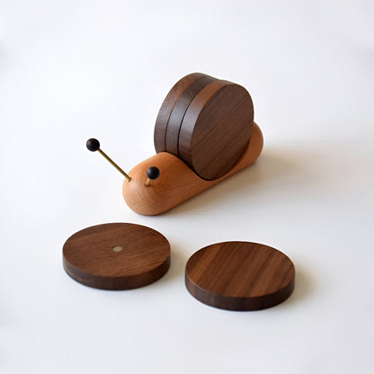Walnuss Holz Schnecken Tee & Kaffee Tassenuntersetzer