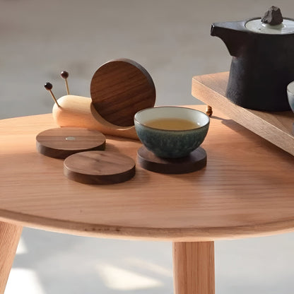 Walnuss Holz Schnecken Tee & Kaffee Tassenuntersetzer