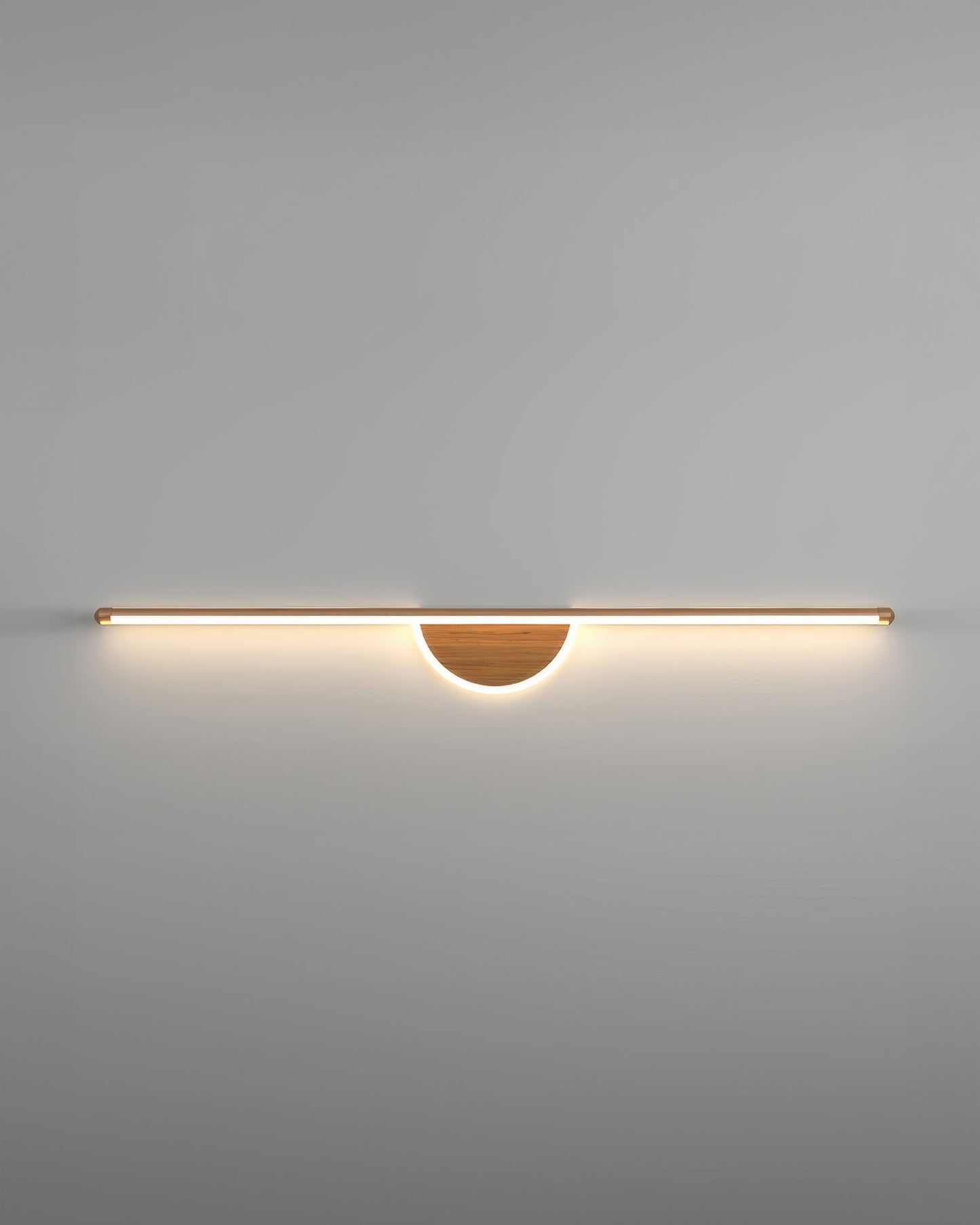 Moderne Wandlampe aus Holzbogen