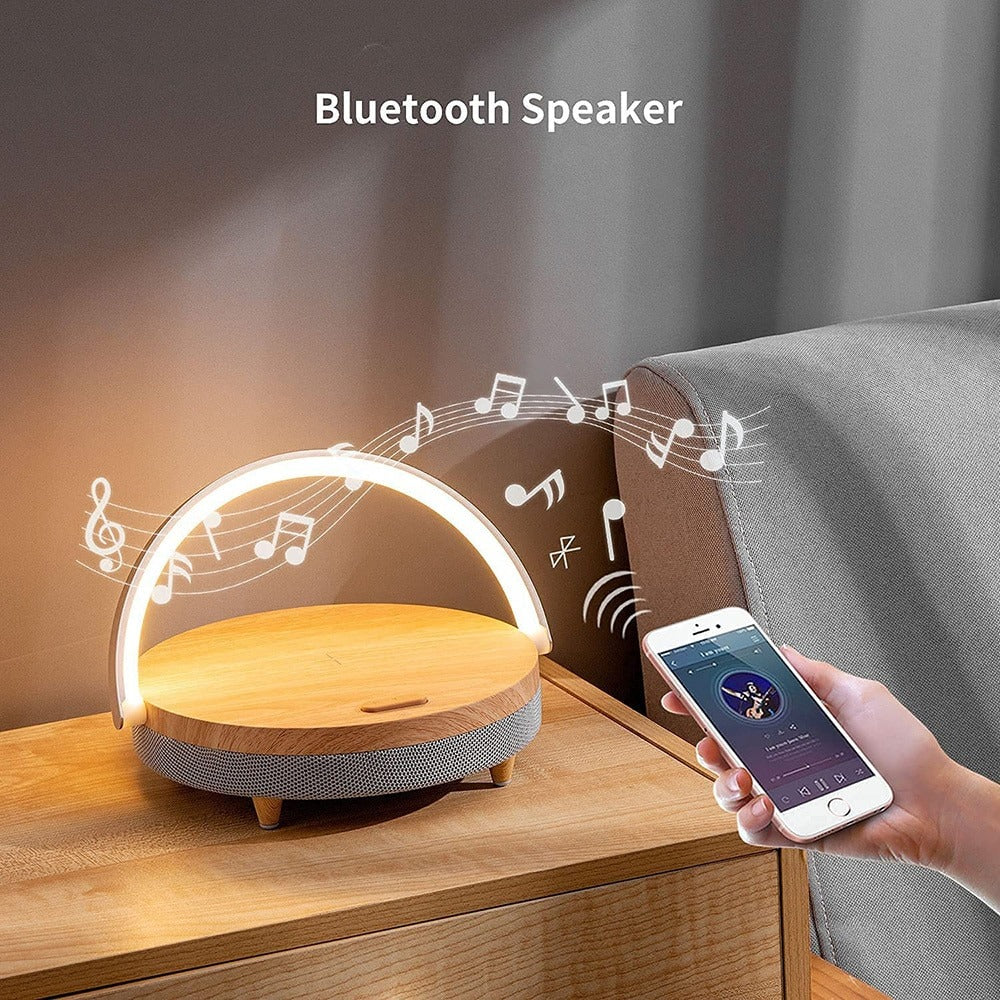 3-in-1-LED-Lampe, Bluetooth-Lautsprecher und kabelloses Ladegerät